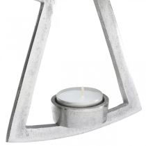 Artikel Värmeljushållare med ängel, ljusdekoration att hänga, metall silver H20cm