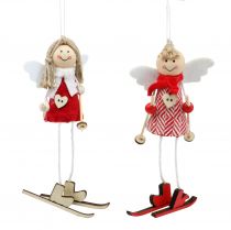 Artikel Ängel som dekorativ figur 15cm röd, vit 4 stycken