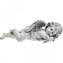 Gravdekoration ängel sovgrav ängelgrå polyresin 39×14x13cm