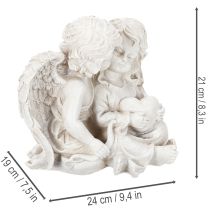 Artikel Ängeldekoration Barn Ängelpar med Hjärtskulptur 24cm