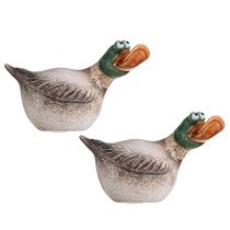 Artikel Ankor dekorativ keramisk springdrake brun grön L15cm 2 st