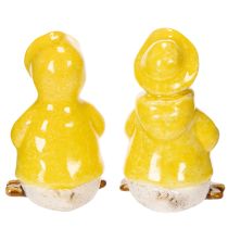 Artikel Ankfigurer, regnrockar i keramik för rolig balkong- och trädgårdsdekoration, 11 cm, 4 stycken