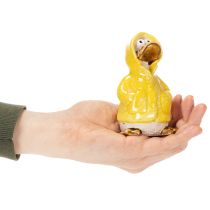 Artikel Ankfigurer, regnrockar i keramik för rolig balkong- och trädgårdsdekoration, 11 cm, 4 stycken