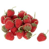 Artikel Konstgjorda jordgubbsdekorationer för eleganta interiörer och fester, 4 cm, 24 stycken