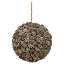 Artikel Dekorativ boll av alkotte för upphängning, vitkalkad, 20 cm