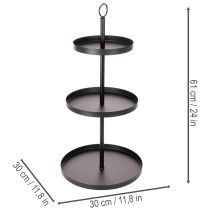 Artikel Runt serveringsställ i metall med tre nivåer för bordsdekoration i flera nivåer, 61 cm