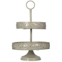 Artikel Dekorativ serveringsbricka i två nivåer med handtag, stjärnmotiv, 49 cm