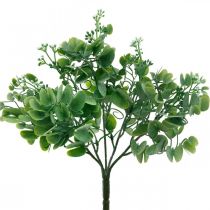 Bröllopsdekoration Konstgjorda eukalyptusgrenar med blommor Dekorationsbukett Grön, Vit 26cm