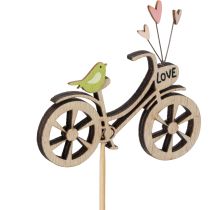 Artikel Träpålar med cykelmotiv för en vårlik romantisk atmosfär i vardagsrummet, 8 cm, 12 stycken