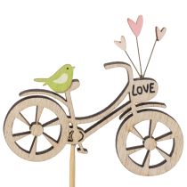 Artikel Träpålar med cykelmotiv för en vårlik romantisk atmosfär i vardagsrummet, 8 cm, 12 stycken