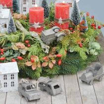 Artikel Dekorativa vintagebilar i metall för upphängning, blandade storlekar, 9-10 cm, 4 stycken