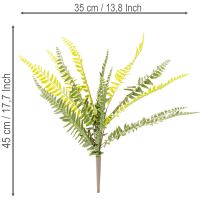 Artikel Konstgjord ormbunkegren, konstgjord grön växt för dekoration, 45 cm