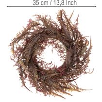 Artikel Konstgjord krans med ormbunksgrenar, höstdekoration, 35 cm