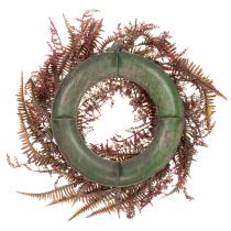 Artikel Konstgjord krans med ormbunksgrenar, höstdekoration, 35 cm