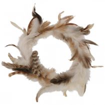 Artikel Fjäderkrans dekorativa fjädrar naturlig påskdekoration Ø15cm 4 st
