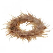 Artikel Fjäderkrans rosa, rödbrun Ø16cm Äkta fjädrar vårdekor