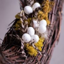 Artikel Dekorativa pålar av fjädergrenar med naturliga fjädrar, påskdekoration för eleganta arrangemang, 37 cm, 12 stycken