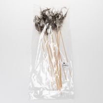 Artikel Dekorativa pålar av fjädergrenar med naturliga fjädrar, påskdekoration för eleganta arrangemang, 37 cm, 12 stycken