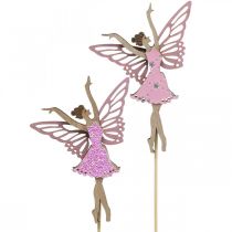 Blomsterdekoration, tomte att sticka, vårdekoration, dekorativ pluggdansande fairy nature, rosa 6st