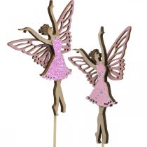 Blomsterdekoration, tomte att sticka, vårdekoration, dekorativ pluggdansande fairy nature, rosa 6st