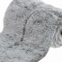 Bordslöpare fuskpäls grå, dekorativ päls för bord 15×200cm