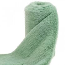 Dekorativ pälsband grön fuskpäls mintpäls bordslöpare 15 × 150cm