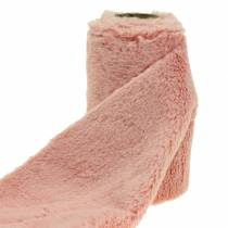 Dekorativ pälsband rosa 15 cm x 200 cm