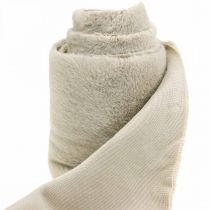 Artikel Bordslöpare fuskpäls beige, bordsband dekorativ päls 15×200cm