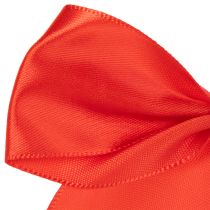Artikel Dekorativ röd rosett, färdigknuten för pyssel och förpackning, 11 cm, 25 stycken