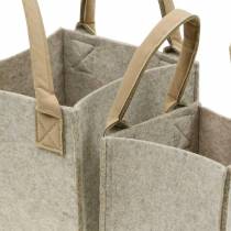 Filtplanter, filtbeige, filtkorg med handtag, filtdekoration, uppsättning 2