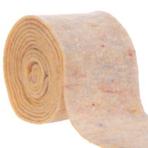 Artikel Filttejp, tvåfärgad grytlapp av ullfilt, orange/flerfärgad, 15 cm x 5 m