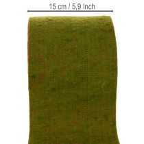 Artikel Ullfiltband som tvåfärgat krukband för blomsterdekorationer, grönt/rött, 15 cm x 5 m