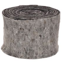Artikel Tvåfärgat gångjärn i ullfilt för kruka, grå/svart, 15 cm x 5 m