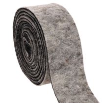 Artikel Filttejp, krukrem, 100 % ull, grå/svart, 7,5 cm bred, 5 m lång