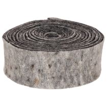Artikel Filttejp, krukrem, 100 % ull, grå/svart, 7,5 cm bred, 5 m lång