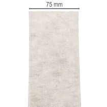 Artikel Tvåfärgat filtband, vitt/grått, tillverkat av 100 % ull, 7,5 cm brett, 5 m långt