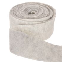 Artikel Tvåfärgat filtband, vitt/grått, tillverkat av 100 % ull, 7,5 cm brett, 5 m långt