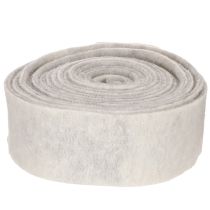 Artikel Tvåfärgat filtband, vitt/grått, tillverkat av 100 % ull, 7,5 cm brett, 5 m långt