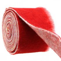 Artikel Filtbanddekoration tvåfärgad röd, vit Grytband jul 15cm × 4m