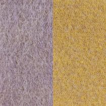 Artikel Filtband, krukband, ullband tvåfärgad senapsgul, violett 15cm 5m