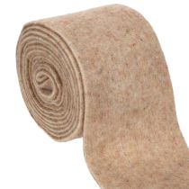 Artikel Filtband i ull, tvåfärgat, säljs metervara för kreativa projekt, brunt/vitt, 15 cm x 5 m