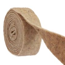 Filtband ull band dekorativt tyg brun beige ullfilt 7,5cm 5m