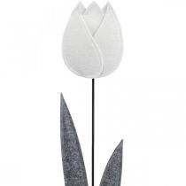 Filt blomma filt deco blomma tulpan vit H68cm