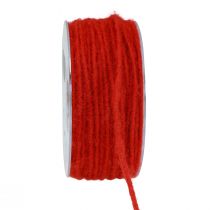 Filtsnöre ulltråd ullsnöre vektråd röd 100m