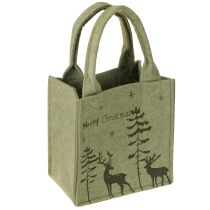 Artikel Filtpåse God Jul liten med handtag Grön 15×10 cm