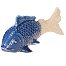 Artikel Keramik Fiskdekoration Maritim Blå Beige 20×8×8,5cm 2 st