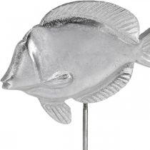 Fisk att placera, maritim dekoration, dekorativa fiskar av metall silver, naturliga färger H23cm