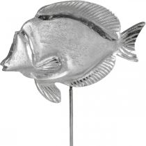 Dekorativ fisk, maritim dekoration, fisk av metall silver, naturliga färger H28,5cm