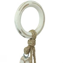 Artikel Fisk gjord av mangoträ för upphängning Shabby Chic 19,5/15,5/10cm