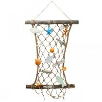 Artikel Fisknätsdekoration väggdekoration fisk maritim dekoration 38x50cm
